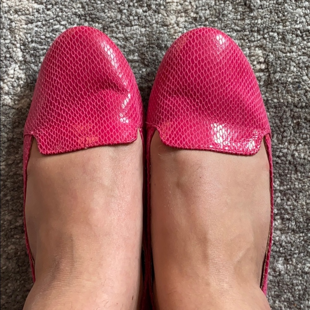 Funky pink croc flats